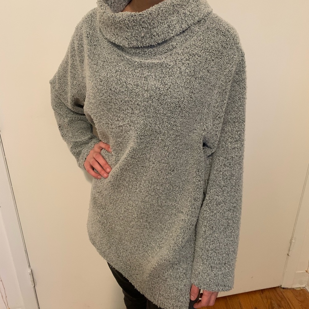 Oversized Gray Turtleneck Sweater
